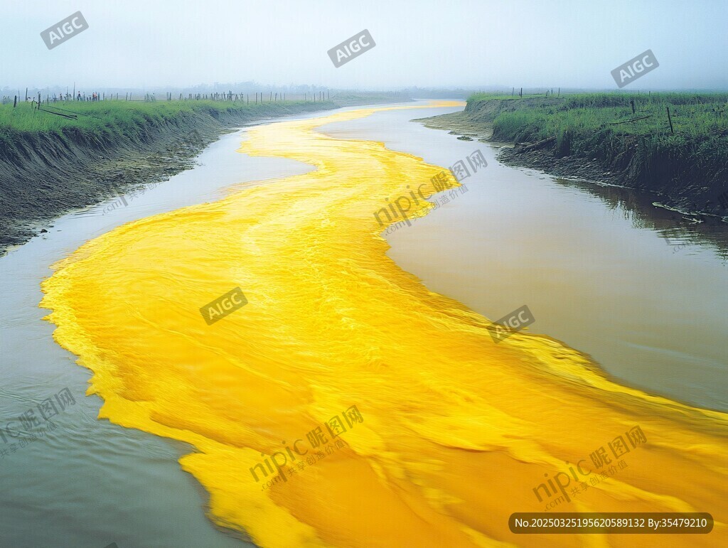 金黃河水蜿蜒流淌