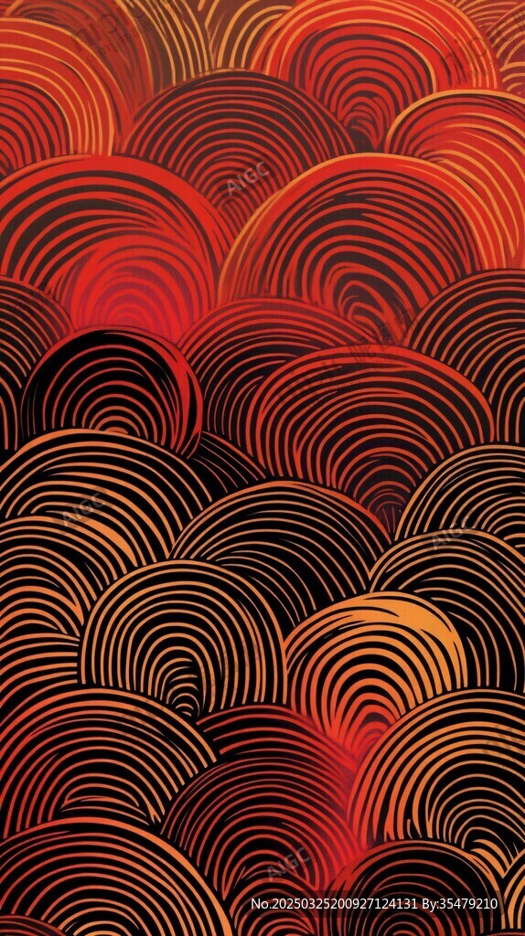 紅色波紋抽象藝術圖案