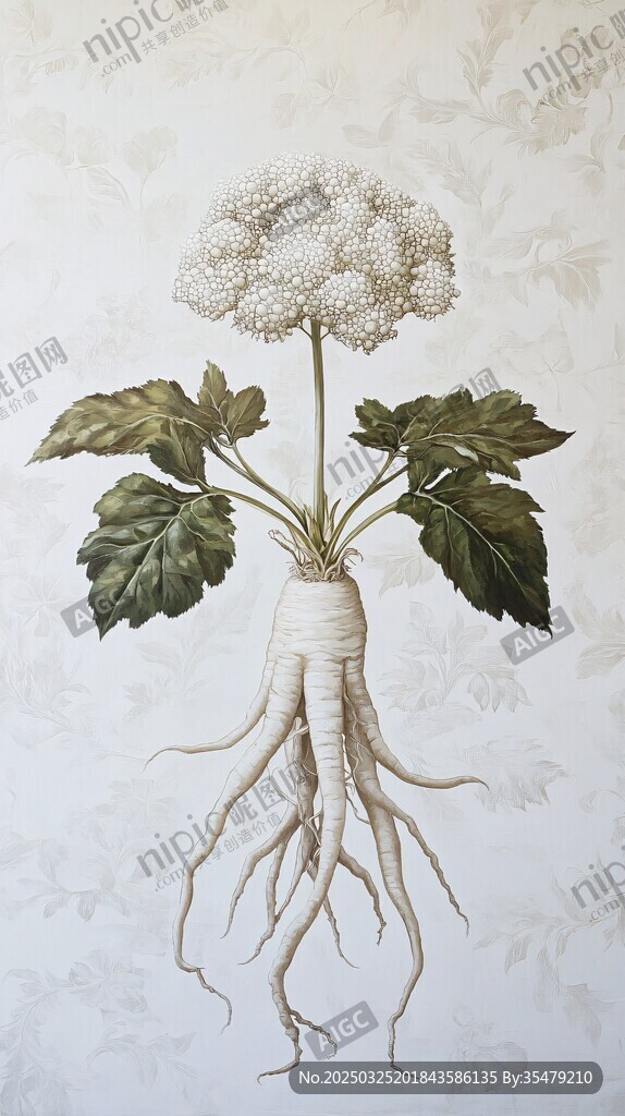 復(fù)古風(fēng)植物插畫之傘形植物