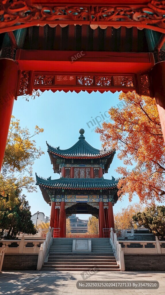 秋日古亭美景