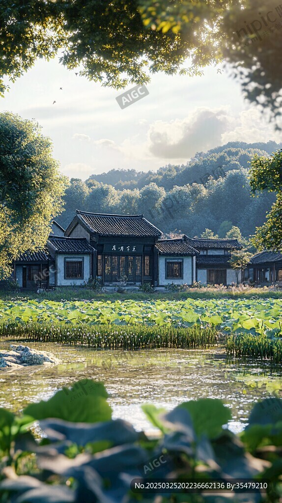 中式湖畔古宅 清幽美景