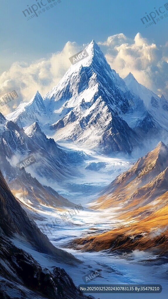 壯麗雪山風(fēng)光圖