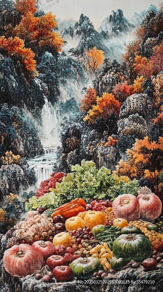 秋景蔬果圖