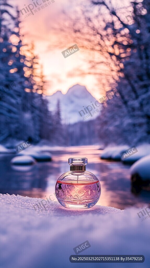 雪境中的夢(mèng)幻香水瓶