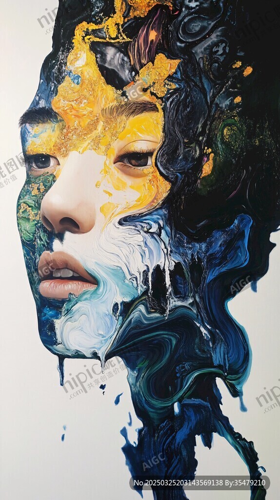 抽象人臉創意藝術畫作
