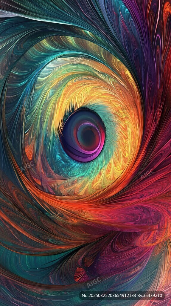 夢幻炫彩抽象漩渦圖案