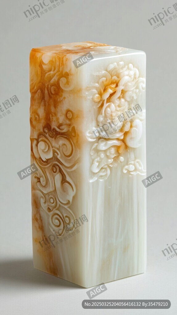玉質雕花印章