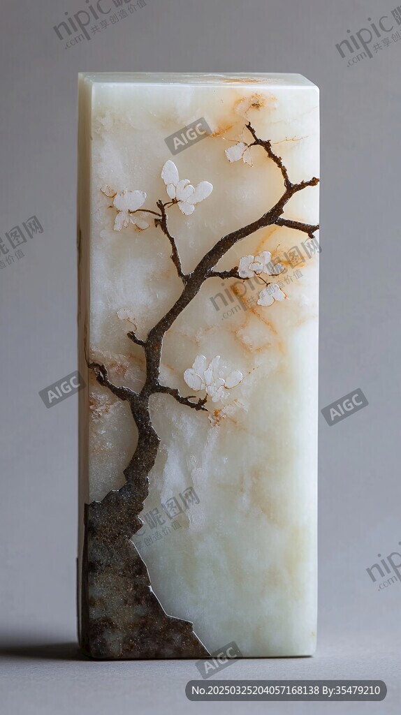 玉雕梅花擺件