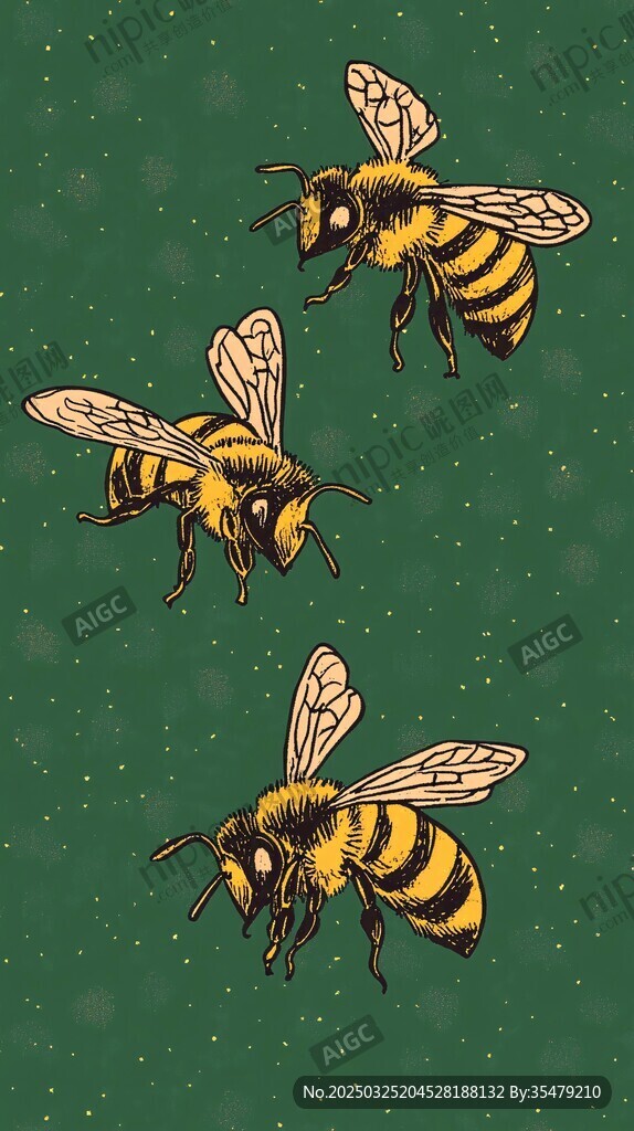 三只蜜蜂插畫(huà)
