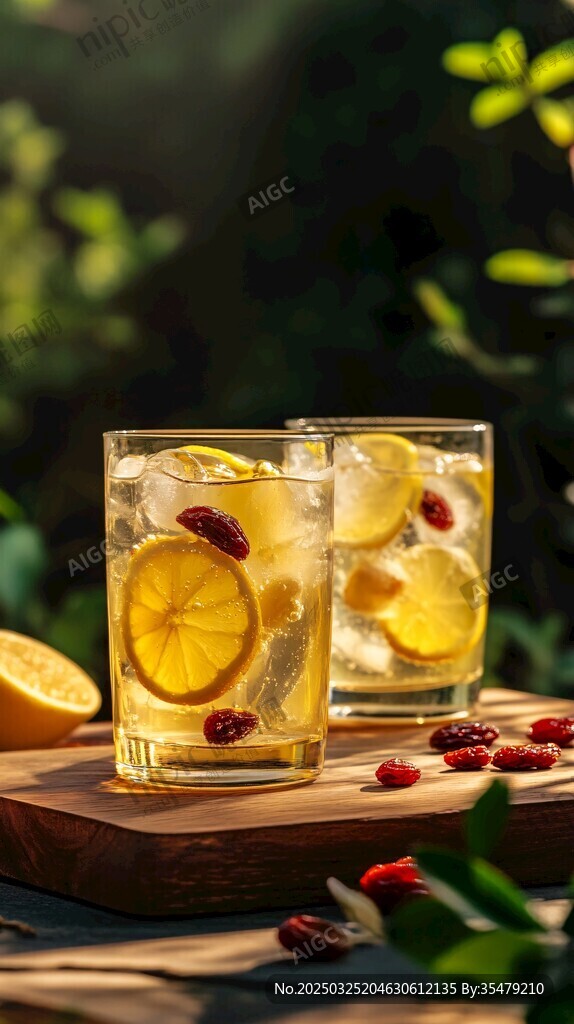 清涼檸檬蔓越莓冰飲