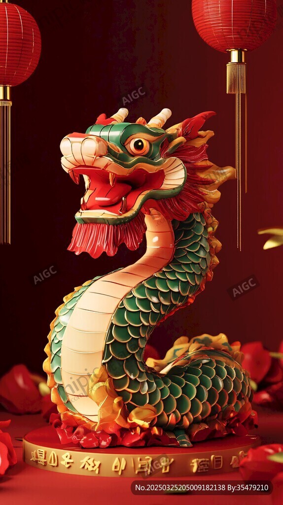 中式祥龍擺件 喜慶氛圍感濃