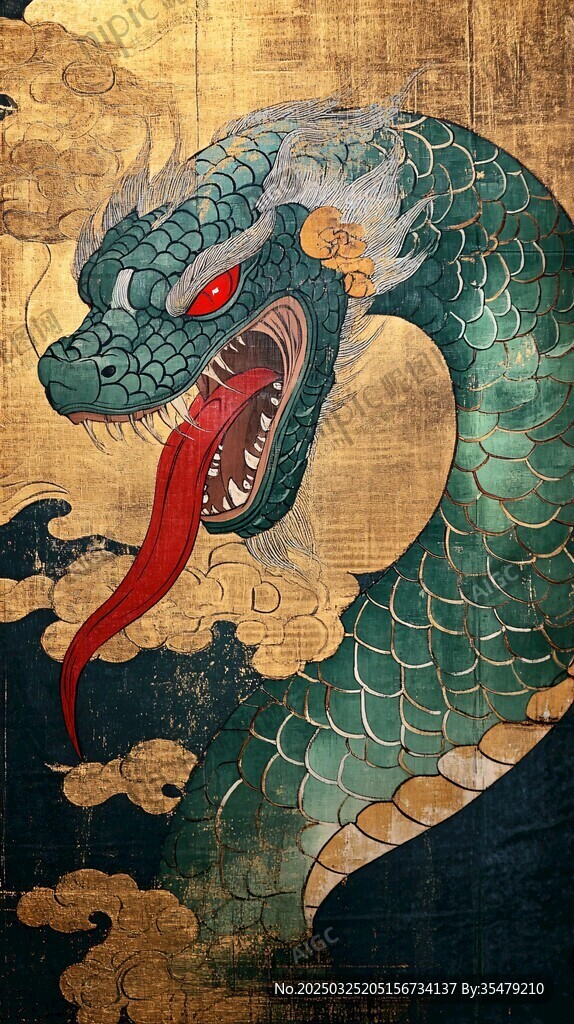 威嚴神龍圖騰繪