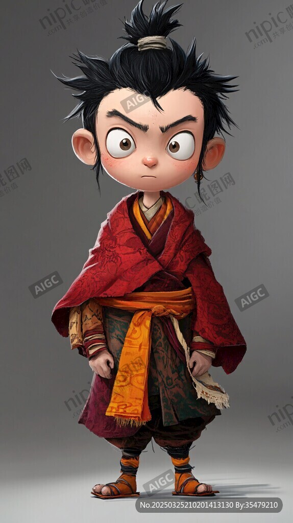 小武士形象 可愛古風裝扮