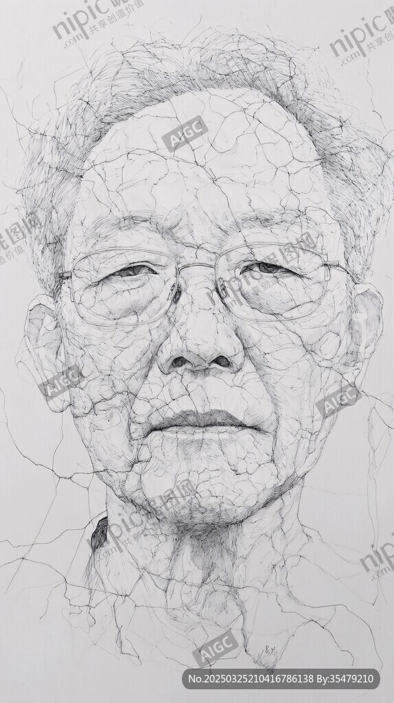 老人素描畫像
