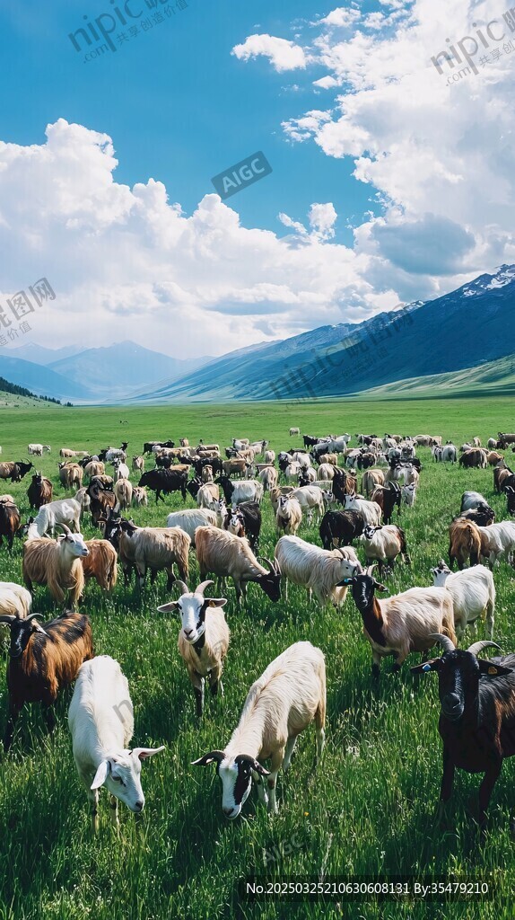草原羊群 天地間的悠然圖景