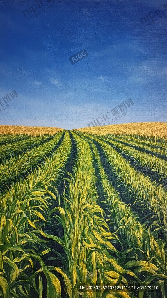 廣袤玉米田 藍天映襯美景