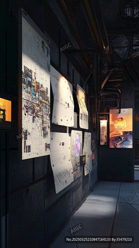 藝術畫作展廳墻面展示