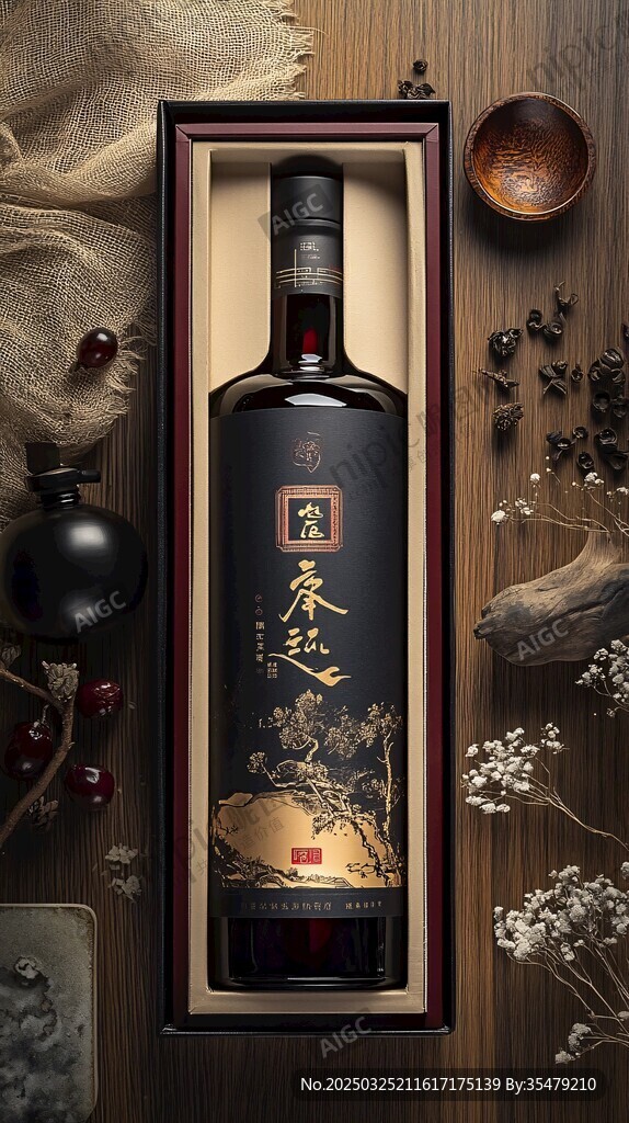 典雅中式風的參茸保健酒
