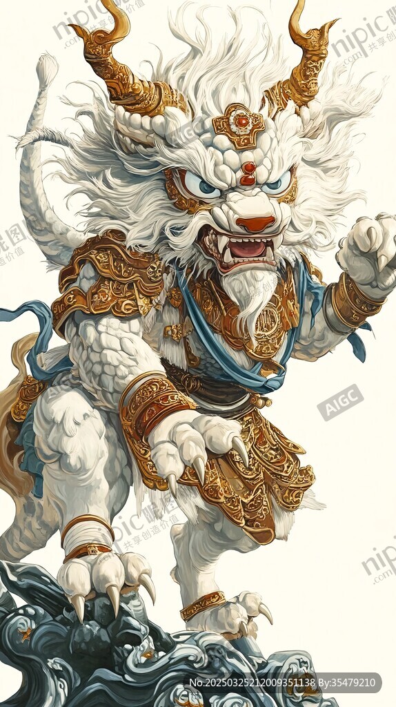 瑞獸麒麟霸氣踏浪而立