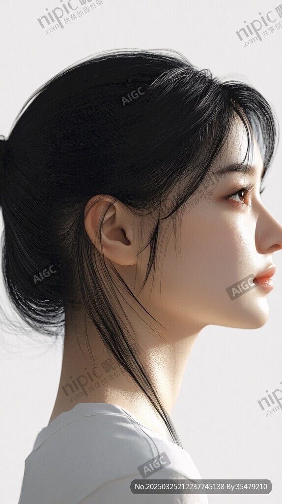 優雅側顏女孩