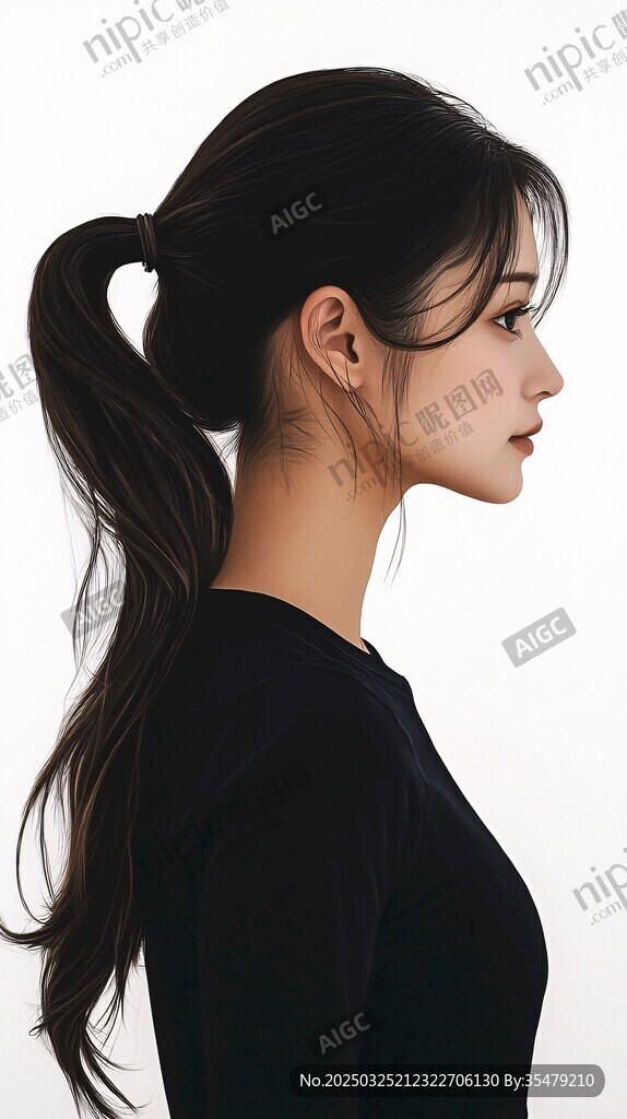 馬尾女子側顏特寫
