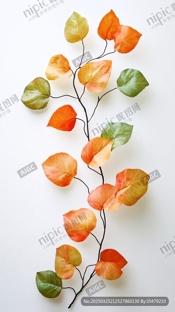 秋季多彩仿真樹葉枝蔓
