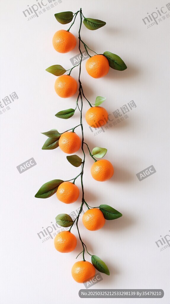 橙色仿真橘子串飾擺件