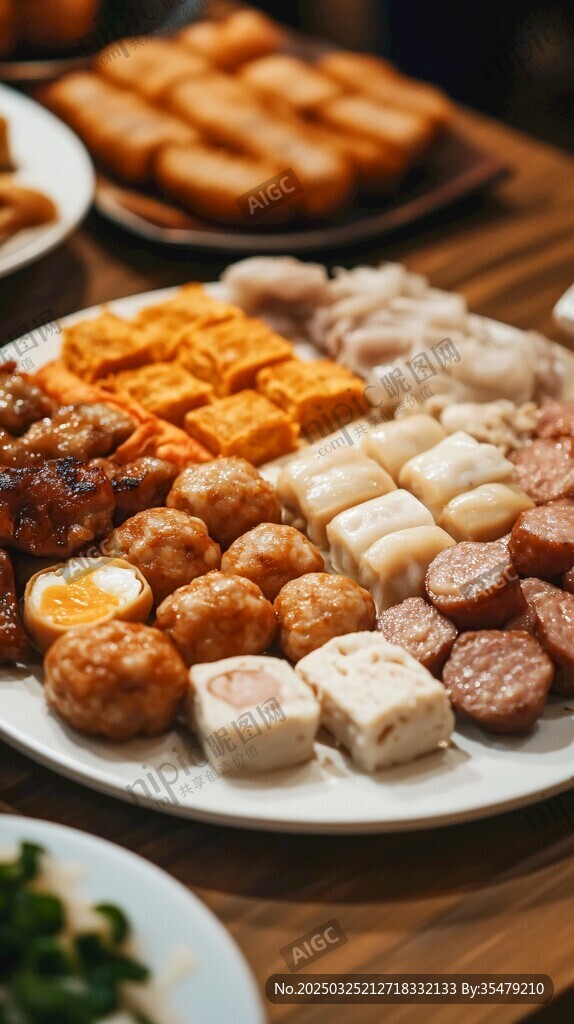 豐盛多樣的中式美食拼盤(pán)