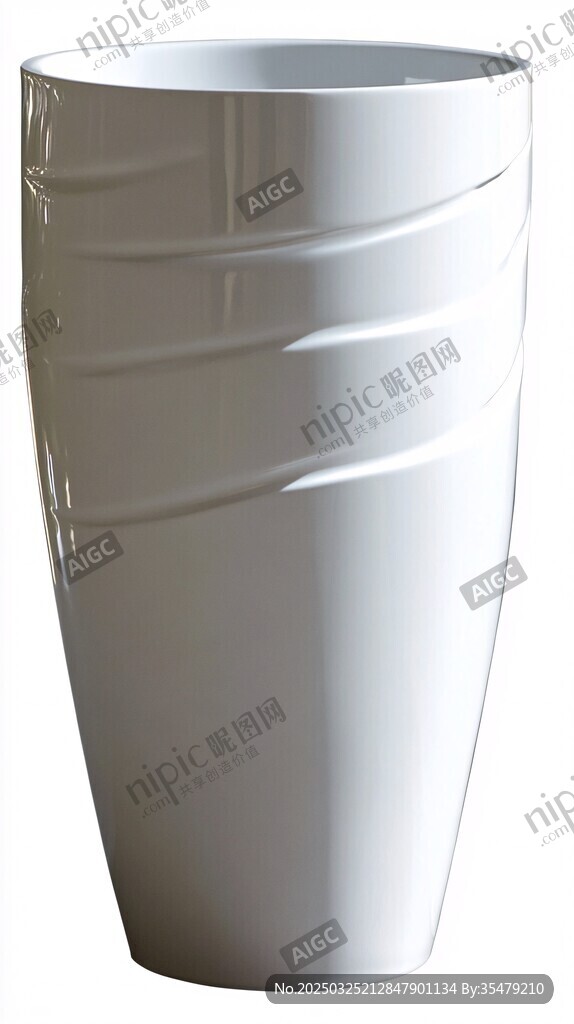 白色波紋陶瓷花瓶