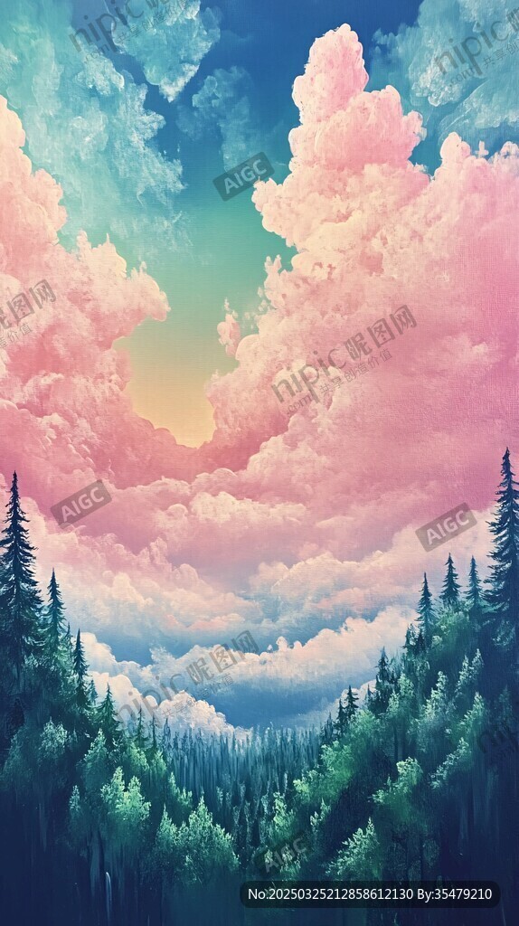 夢幻山林間的絢爛云海