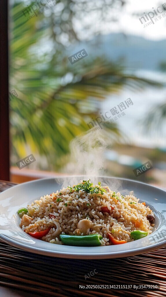 戶外美味炒飯熱氣騰騰
