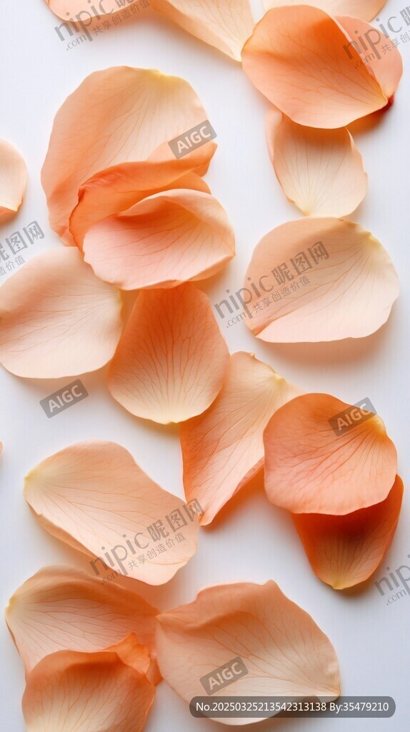 淺粉玫瑰花瓣散落之美