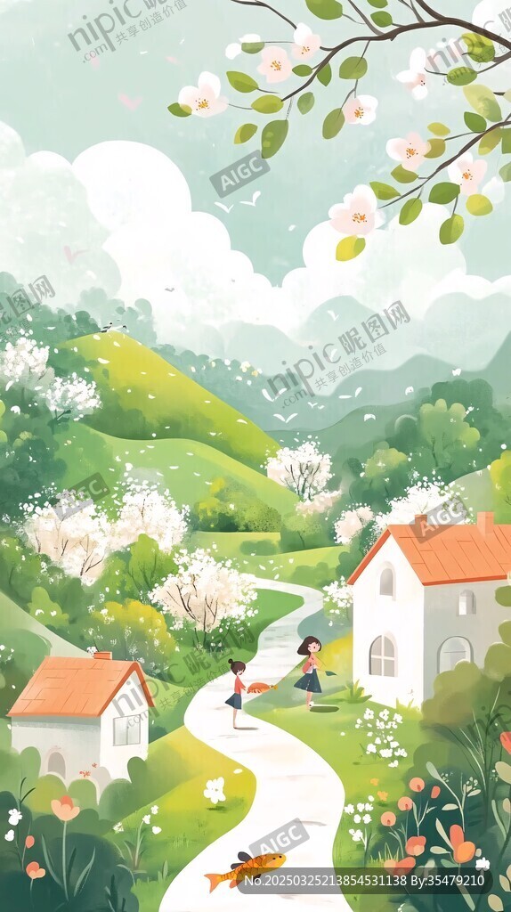 春日鄉村美景與童趣