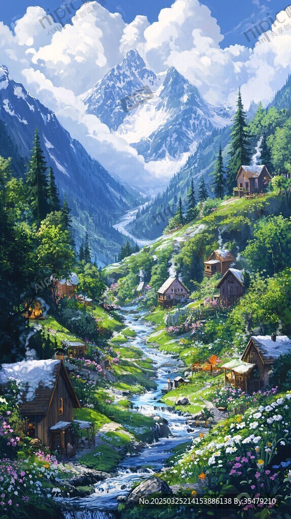 山間村落 夢幻般的自然景致