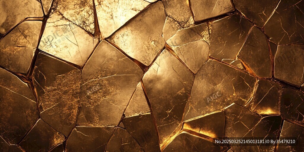 金色碎裂紋理背景