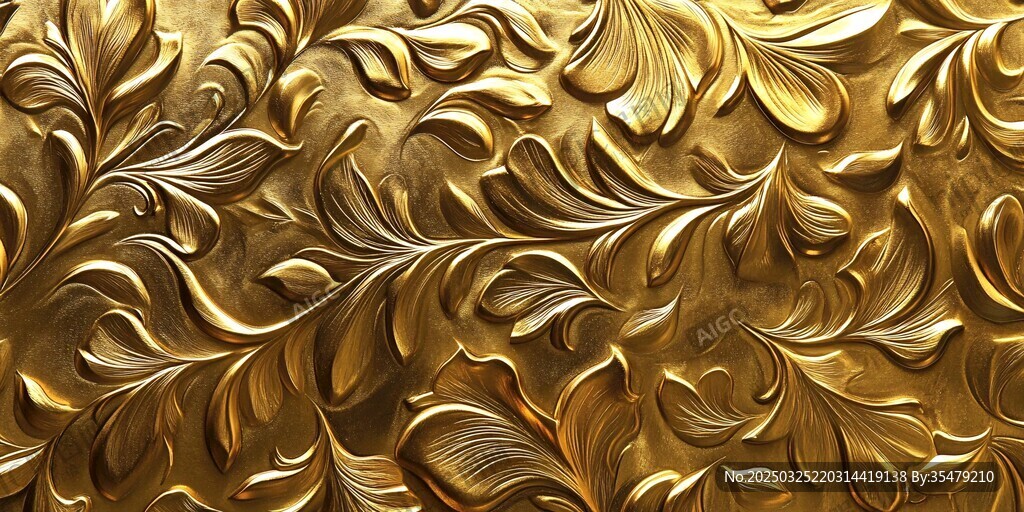 金色浮雕花紋背景圖案