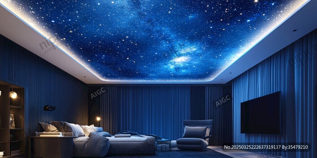 夢(mèng)幻星空臥室天花板設(shè)計(jì)