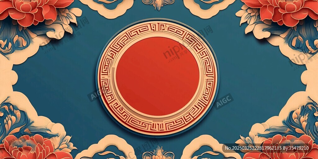 中式古典風(fēng)花紋背景圖