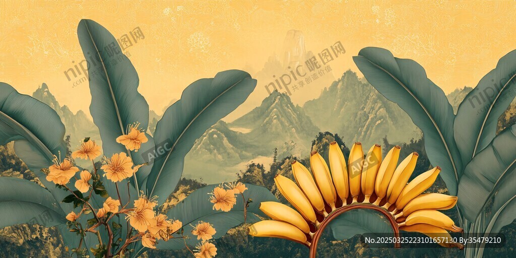 蕉葉繁花間的山野風(fēng)光