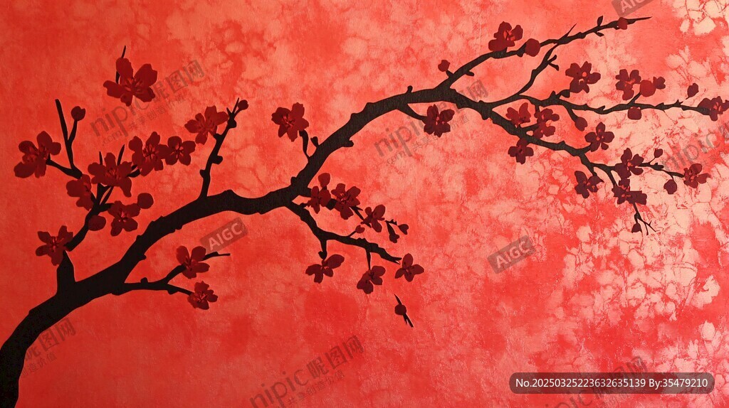 紅梅映紅墻 中式典雅風