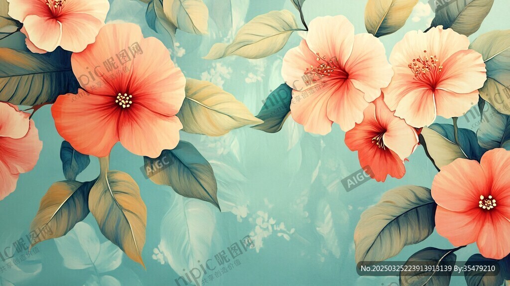 熱帶花卉背景圖