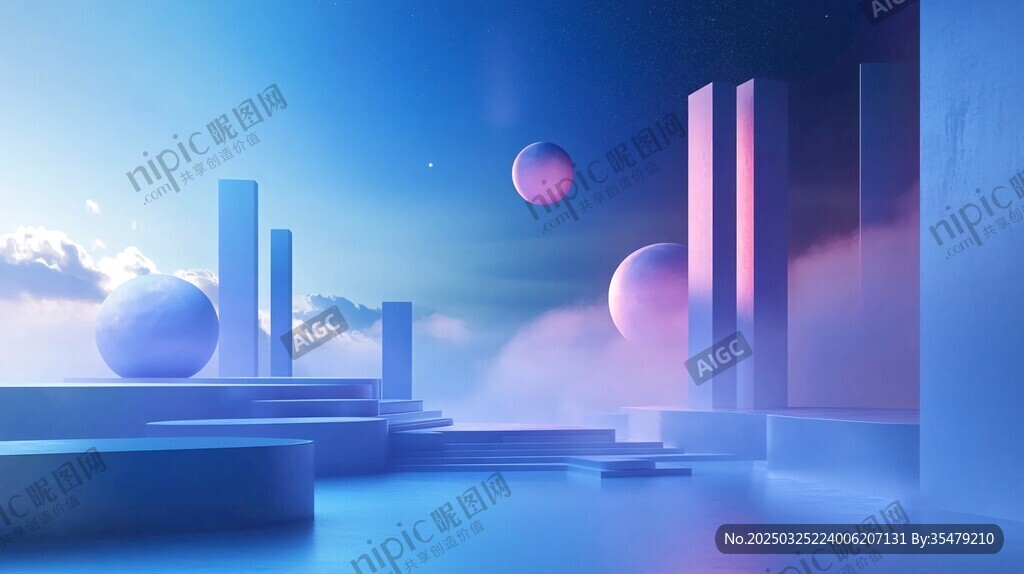夢(mèng)幻未來科幻場(chǎng)景空間