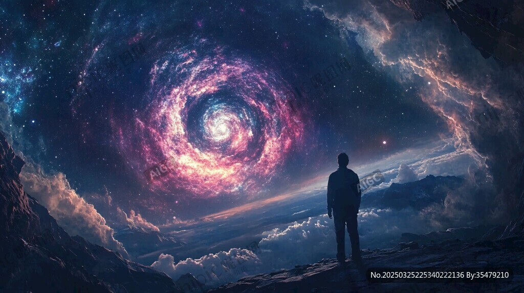 仰望浩瀚星空的孤獨(dú)身影