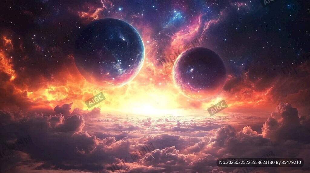 夢幻星際雙行星壯麗景觀