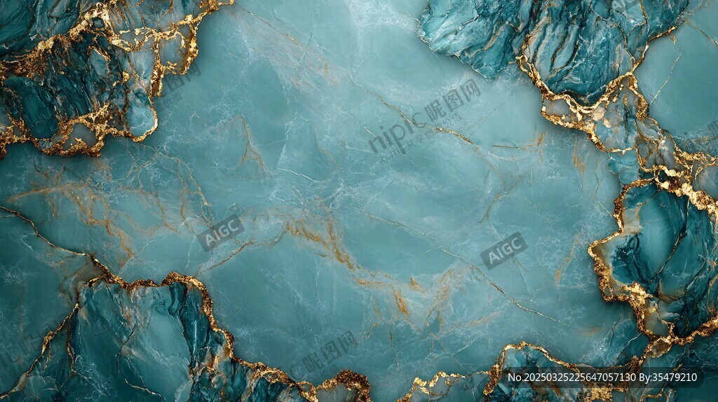 藍綠金紋大理石紋理背景