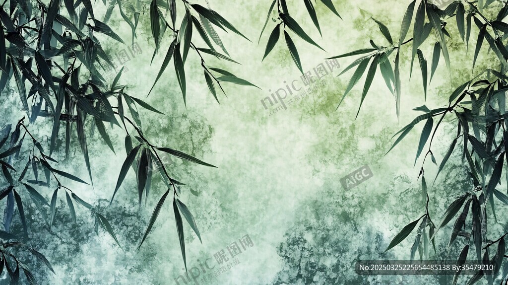 水墨竹葉 淡雅中式意境