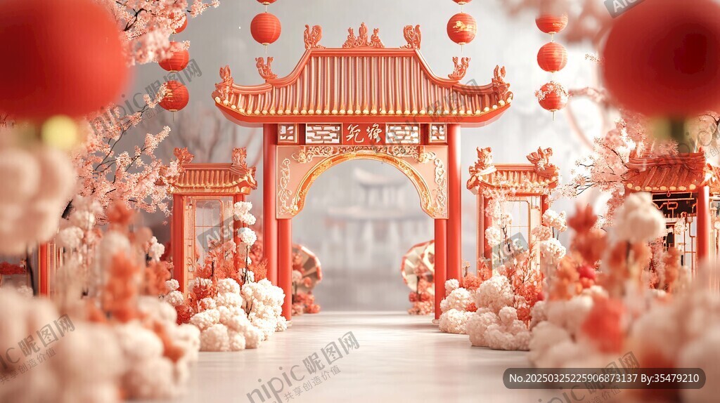 中式喜慶拱門 浪漫慶典場景