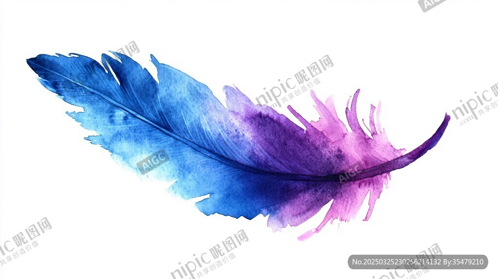 夢(mèng)幻水彩羽毛