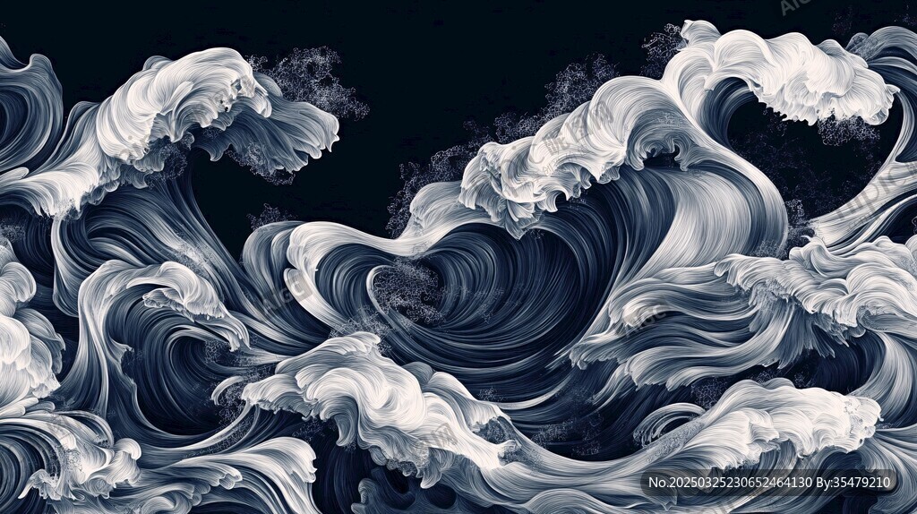 海浪涌動的奇幻藝術圖景