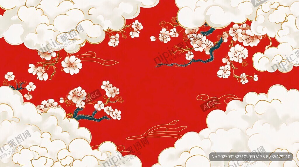 紅梅祥云圖